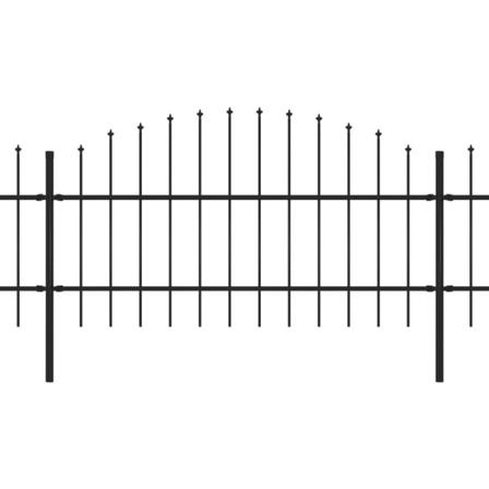 Vidaxl Trädgårdsstaket Med Spjuttopp Stål (0,75-1)x6,8 M Svart Svart