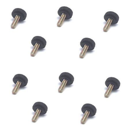 10 stk. gjengede tommelskruer, plast, riflede plasthoder, PK