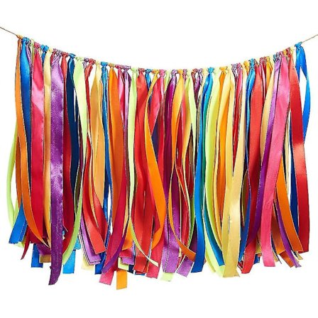 Party Banner, Tassels Ribbons Banner Fabric Banner For Baby Shower, Wedding, Birthday, Anniversary, Graduation Celebration Decoration