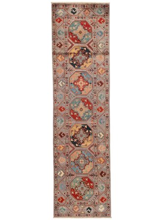 Kazak Fine Rug Oriental Runner Brown/Dark Red (Wool, Afghanistan)