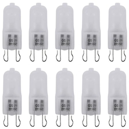 10x G9 Halogen Varm Hvid Kontorkapsel Frosted Pære 40w 230v som vist