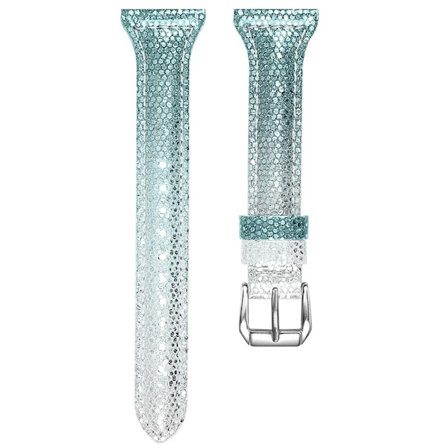 Amazfit GTR 42mm / Bip S gradientfärgad klockarmband i koskinn - Silver / Grön