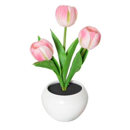 Tulip Lampe Lys Bordlampe Blomster Skrivebordslampe Led Tulip Nattelys til Stue Soverom for Rom