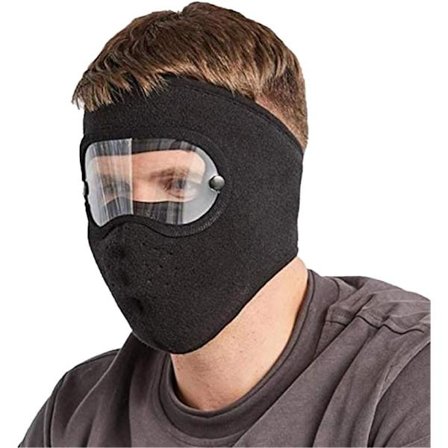 Full Face Beskyttelse Hodeplagg, Vintervarme Masker, Polar Fleece Ride Vindtett HD Briller Ansiktsbeskyttelse Munnskjerm