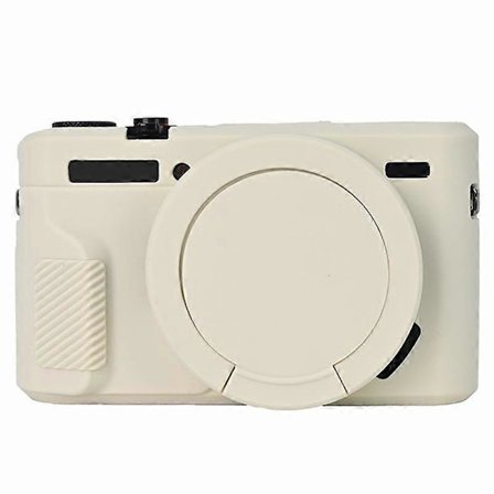 Silikonskyddsfodral för Canon G7 X Mark II, halkfritt kameraskydd (Beige, Beige)