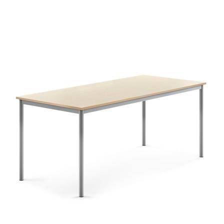 Tisch BORÅS, 1800x800x720 mm, Laminat Birke, alugrau