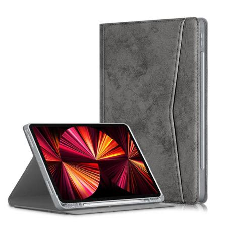Ipad Pro 12.9 (2018/2020/2021) - Fodral Med Frontficka Och Pennh Grå