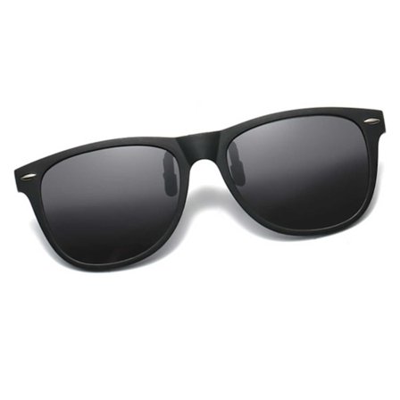 Polariserade Wayfarer Clip On Solglasögon Uppfällbara Svarta svart