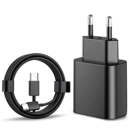Hurtigoplader 45W til Samsung USB-C + 2M USB C Kabel - EU - Sort