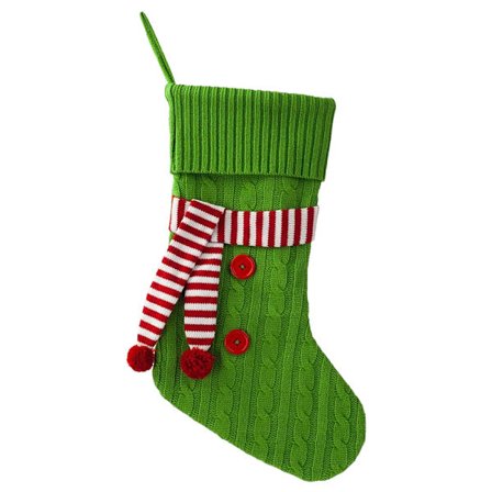 Julestrømpe Strikket med Skjerf Stor Juletre Familieferiedekorasjoner Ornamenter