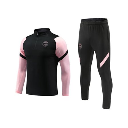 Miami hjem rosa halv glidelås langærmet fotball treningsdrakt voksen sportsklær utseende drakt