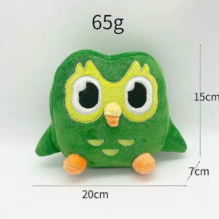 Härlig grön Duolingo Owl Plyschleksak Duo Plysch av Duo The Owl Tecknad Anime Owl Doll Mjuk gosedjur Barn Födelsedagspresent