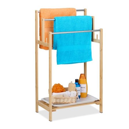 Fristående handdukstork med hylla