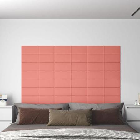 Vidaxl Väggpaneler 12 St Rosa 60x15 Cm Sammet 1,08 M² Rosa