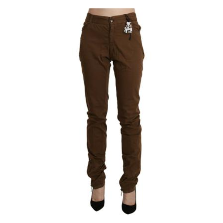 Ermanno Scervino High Waist Skinny Broek , Bruin , Dames , Maat: L