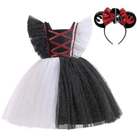 Tyttöjen prinsessamekko Cruella the Witch Tutu Halloween-karnevaalijuhlien cosplay-asu 150