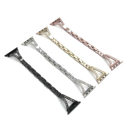 SKALO Smalt Metalarmbånd Bling Apple Watch Series 11 42mm - Vælg farve