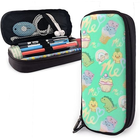 Moriah-Elizabeth-Me Merch Nahkainen Kynäkotelo Kynäkotelo Kirjatarvikepussi Toimisto Kannettava Säilytyslaatikko Kosmetiikkalaatikko Kansio bd002844 (