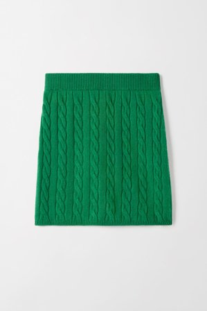Soft Goat - Cable Knit Skirt - XL - Rainforest