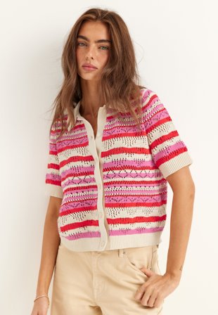 ONLY - Onllula Polo S/S CARDIGAN KNT