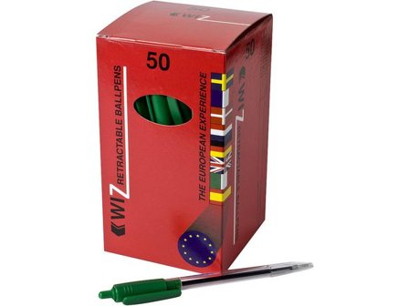 Kulpenna, Wiz, transparent skaft, grönt bläck - Lyreco - Kontorsmaterial - Pennor - Kulpennor