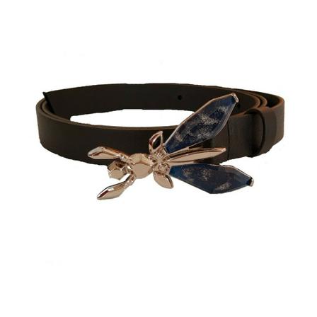 Patrizia Pepe, Belt precious fly Low life in leather Art. 2V8658A6A8 Zwart, Dames, Maat:S