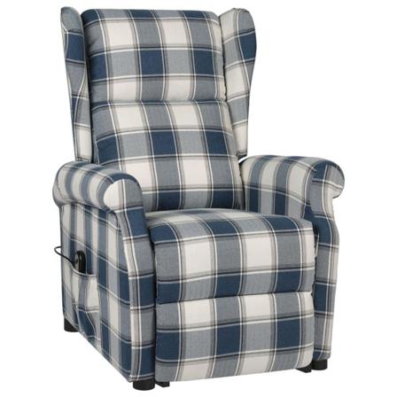 Vidaxl Reclinerfåtölj Med Uppresningshjälp Blå Tyg Blå