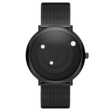 Instant | Montre minimaliste noire et blanche avec bracelet en maille milanaise pour hommes - Montres bracelet - pour Hommes - Seizmont