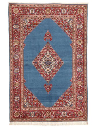 Keshan Fine Old Rug 142X216 Dark Red/Dark Blue Wool, Persia