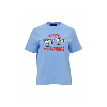 Dsquared2 T-Shirts , Blauw , Dames , Maat: L