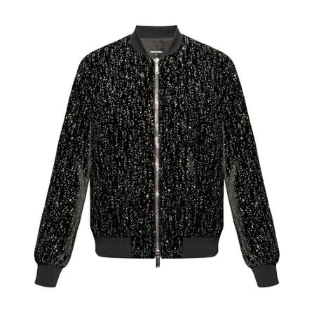 Dsquared2, Velvet Sweatshirt Zwart, Heren, Maat:M