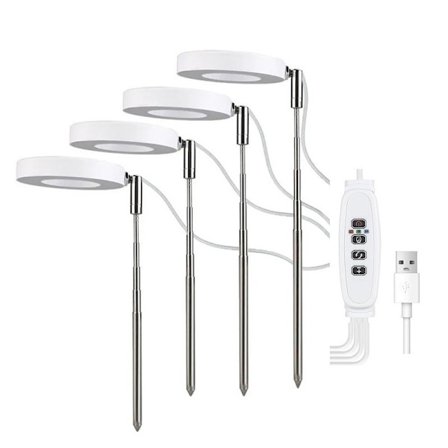 Udtrækkelig Plantelys - 3,5 tommer Fire Hoveder Rødt Blåt Lys til Indendørs Planter