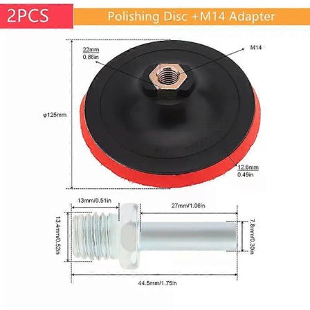 Gaibosi 125mm Polerskiva Lättvikt Krok Loop Baksida M14 Borrfäste Sandpappersskiva för Vinkelslip med Adapter