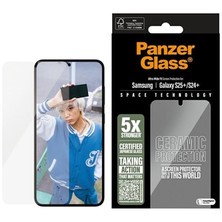 PanzerGlass Ultrabredt keramisk glass for Samsung Galaxy S25+ - Klar