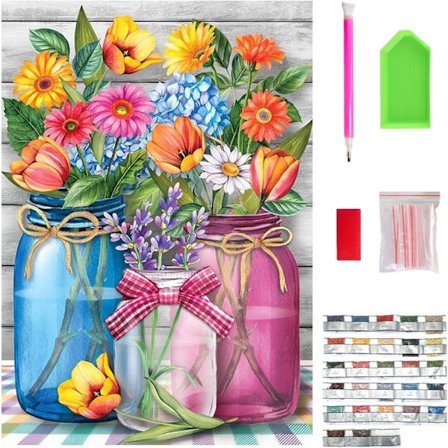 Komplet Diamantbroderi-kit til Begyndere, 40 x 30cm Rund 5D