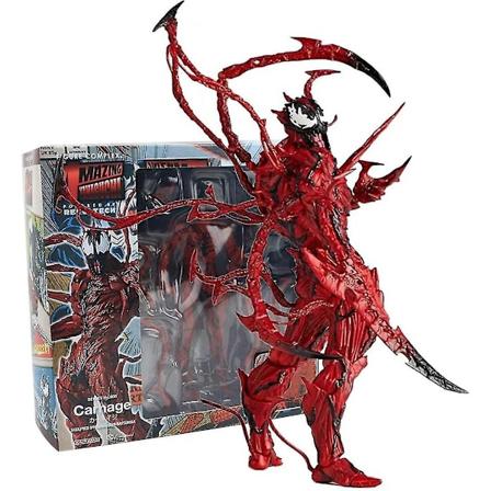 Jhju Carnage Actionfigur, Rød Venom Legetøj, 7-tommer Carnage Actionfigur Samleobjekt Anime Statue Legetøj til Børn og Voksne.