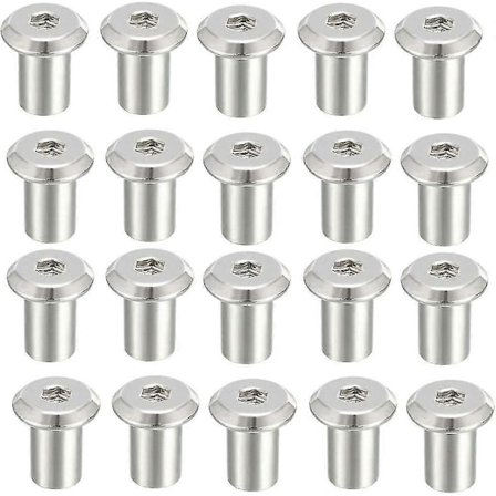 M6x12mm Hovedskrue Rivmøtrik Nikkelbelagte Skruer 20 stk, seuais