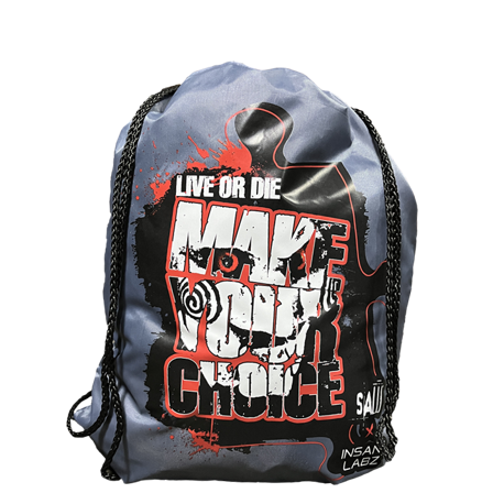 SAW Insane Labz Black Drawstring Bag