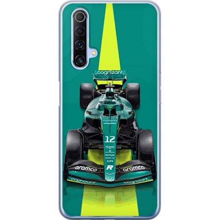 Yhteensopiva Puhelinkuori Realme Realme X50 5G Aston Martinin Formula 1 -auto vihreässä kilpailumuotoilussa, jossa on moderni studiosentuntma