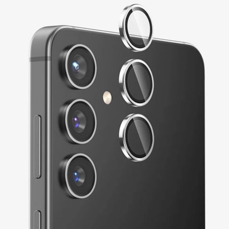 2-Pack Samsung S25 kameralinsskydd härdat glas - silver