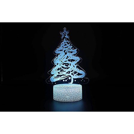 3D Illusion Natlamper Juletræ til Børn, 16 Farveskiftende Børneværelse Natlampe med Touch og Fjernbetjening Jule- eller Fødselsdagsgave til B