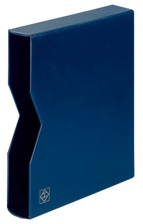 Kassette til indstiksbog - Blå - 64 sider - str. A4 - polstret læder