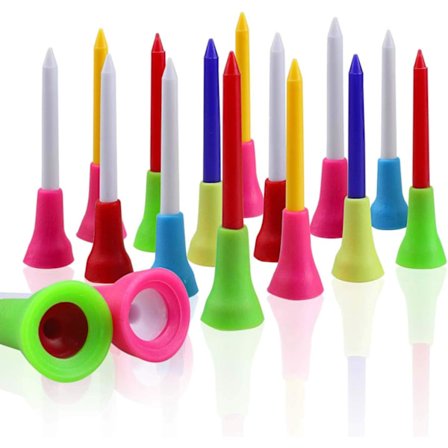 Pakke med 50 stk, Slitesterk Golf Gummi Pad Lange Topp Tees Multi Farge Plast Golf Tees Profesjonell Tilfeldig Farge Golf Øving for Golfspiller