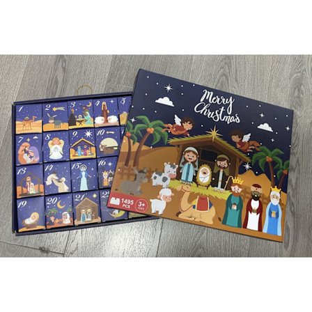 Jule 25 nedtællingskalender dinosaur byggeklods gavesæt legetøj lille partikel jule byggeklods blind box