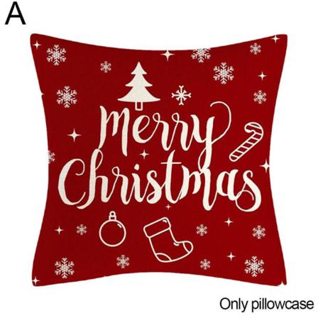 1* 45*45cm Jultryck Cover Merry Christmas Decor