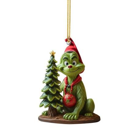 Julegrønn Hår Elf Dekorasjon Akryl Gjenbrukbar Høytidsdekorasjon Julenisse Tre Bakrute Speil Hengende Ornament Henger Festforsyninger Gave Matches the