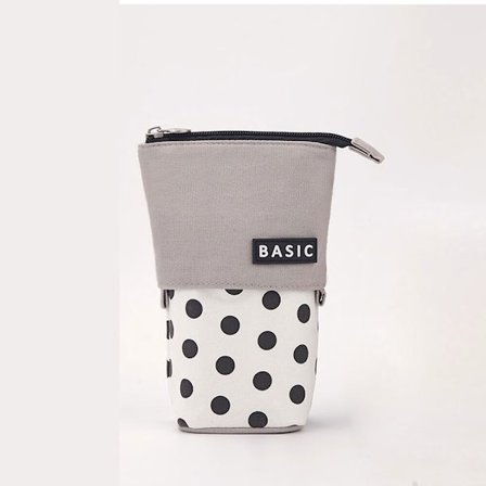 En svart prickig pennfodral, ett sött 2-i-1 pennfodral, en