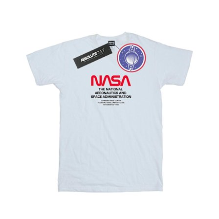 NASA Dam/Kvinnor Worm Blurb Bomull Boyfriend T-Shirt XL Vit
