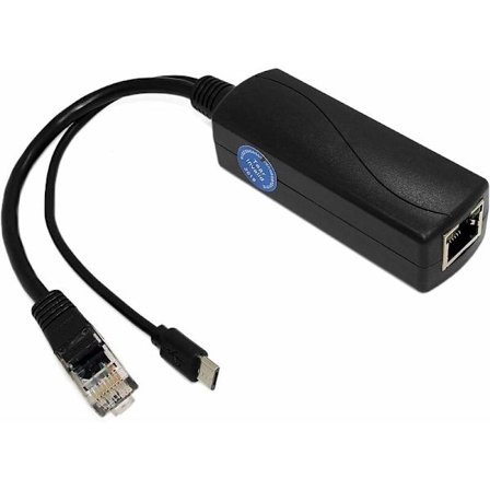 Gigabit Micro USB PoE Splitter Output 5V 2.4A, IEEE 802.3af Standard 10/100 / 1000Mbps Power Over Ethernet Splitter Adapter til sikkerhed IP-kamera C