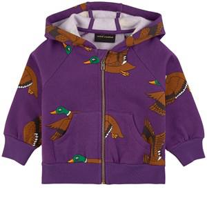 Mini Rodini GOTS Ducks Printed Zip-up Hoodie Purple 140/146 cm - Jumpers and knitwear - 140/146 cm - Purple